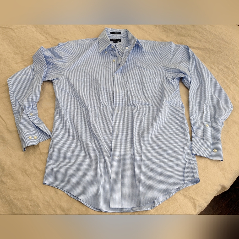 Lands End Non-Iron Cotton Pinpoint Oxford Shirt (Bundle 2 for $20, 3 for $28)